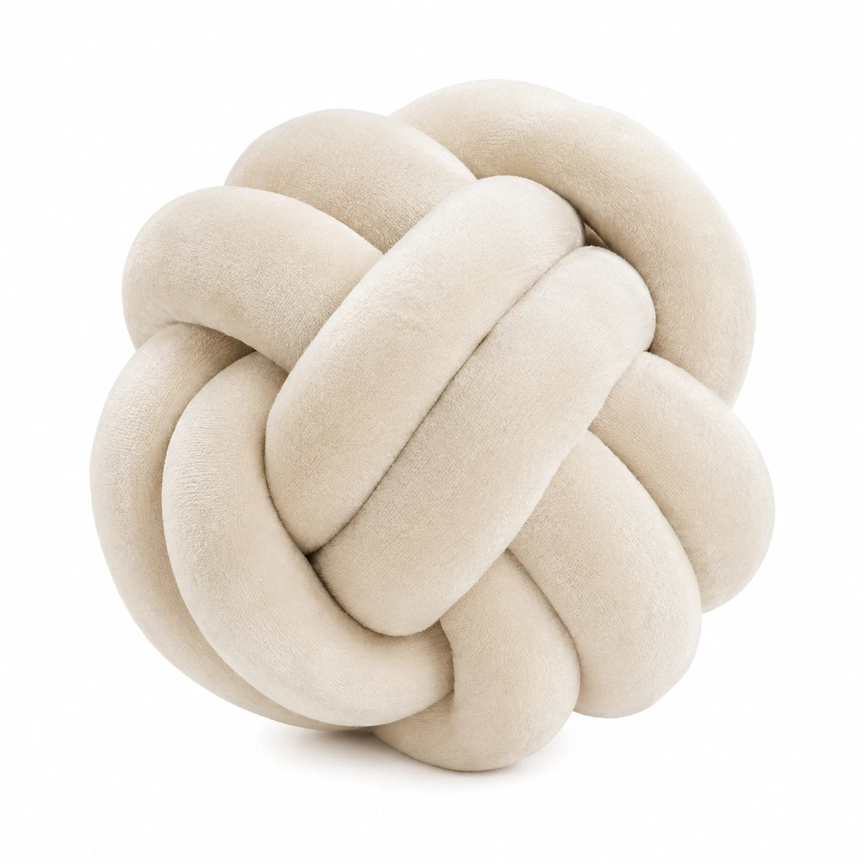 Knotenkissen 30 cm aus Polyester in Creme als Dekokissen