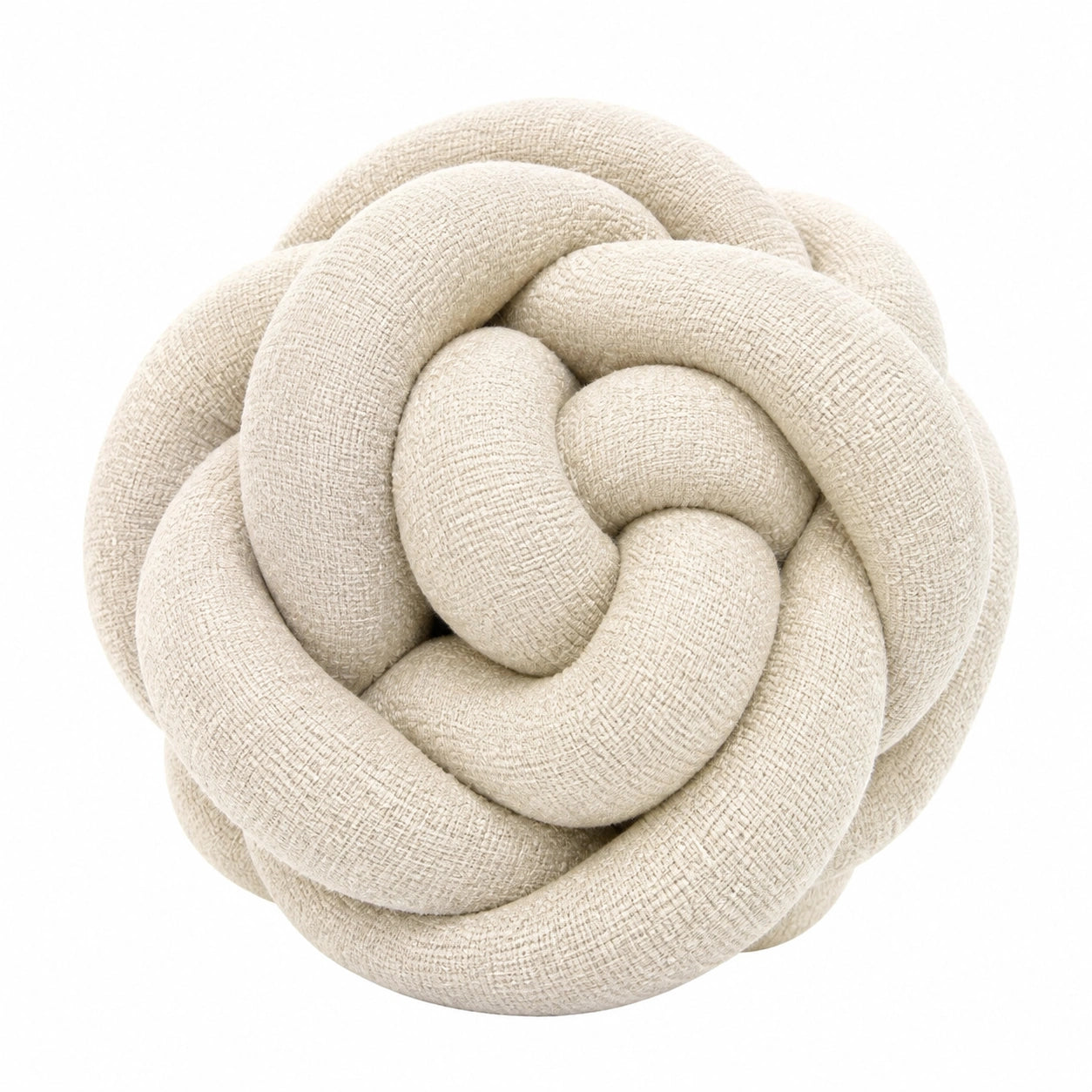 Knotenkissen 30 cm Stoff Beige dekoratives Sofakissen