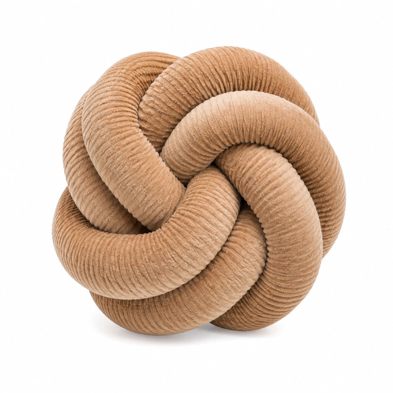 Knotenkissen 30 cm aus Cordstoff Beige - weich dekorativ