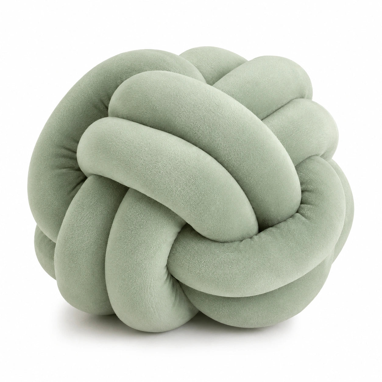 Knotenkissen 30 cm Textil Salbeigrün dekorativ weich