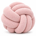 Knotenkissen 30 cm Bouclé Rosa geflochtenes Dekokissen