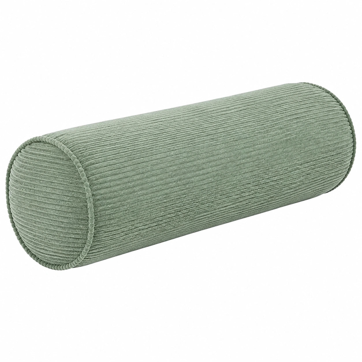 Zylinderkissen 50 x 20 cm aus Cordstoff Salbeigrün - weich stützend