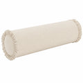 Nackenrolle 15 x 45 cm Creme Textil mit Rüschen als Dekokissen