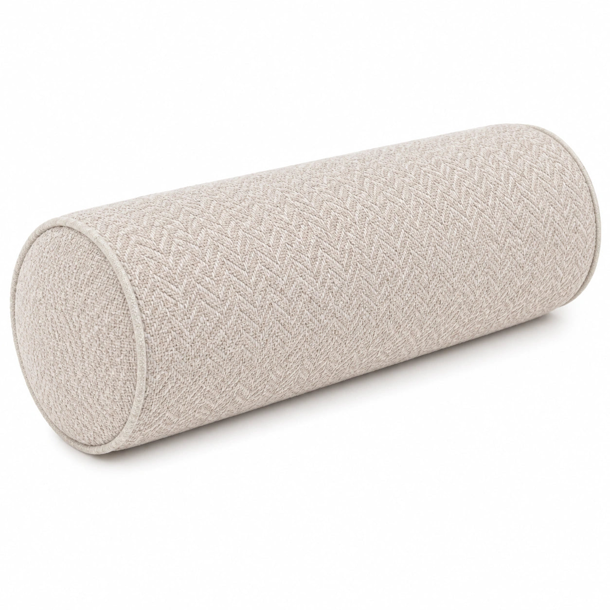 Zylinderkissen 20 x 50 cm Textil Beige für Sofa und Bett strukturiert