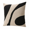 Dekokissen 45 x 45 cm Textil Schwarz Beige mit grafischem Muster