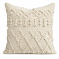 Dekokissen 45 x 45 cm Creme Textilbezug mit Strukturmuster
