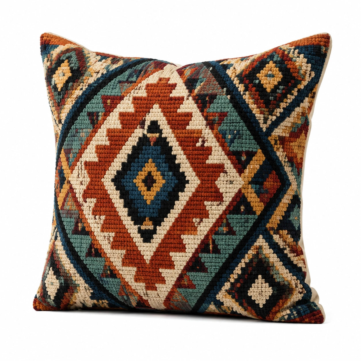 Dekokissen 45 x 45 cm Textil Mehrfarbig mit geometrischem Muster