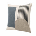 Dekokissen 45 x 45 cm aus Textil in Beige Blau Grau mit geometrischem Muster