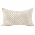 Dekokissen 50 x 30 cm Baumwolle Creme strukturiert für Wohnbereich