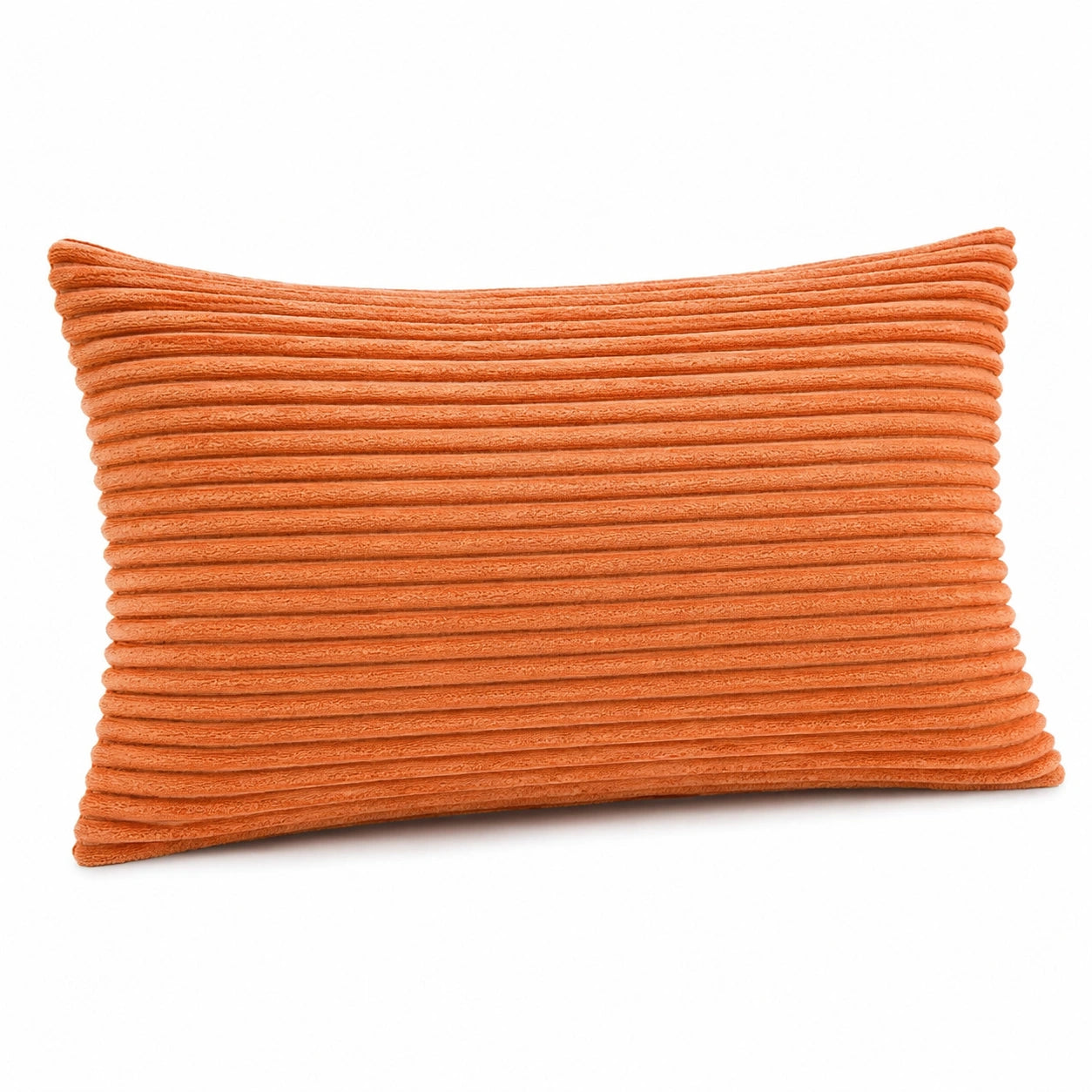 Dekokissen 50 x 35 cm aus geripptem Textil in Orange für Sofa