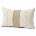 Dekokissen 50 x 30 cm Textil Beige Creme mit Strukturmuster