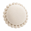 Rundes Dekokissen 45 cm Baumwolloptik Creme mit Quasten