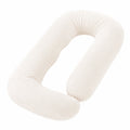 U-förmiges Stillkissen 140 cm aus Cordstoff in Creme mit weicher Füllung