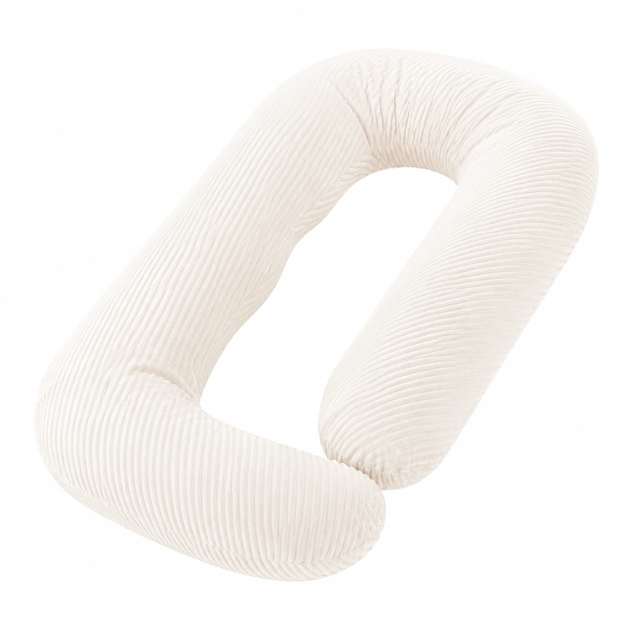 U-förmiges Stillkissen 140 cm aus Cordstoff in Creme mit weicher Füllung