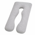 U-förmiges Körperkissen 135 cm Textil Grau Stützkissen zum Schlafen