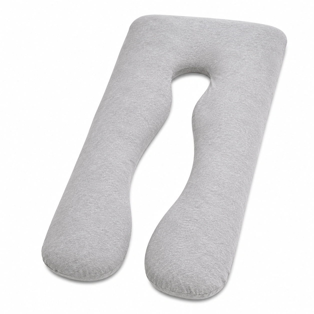 U-förmiges Körperkissen 135 cm Textil Grau Stützkissen zum Schlafen